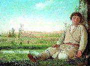 Alexey Gavrilovich Venetsianov Dreaming little shepherd oil on canvas